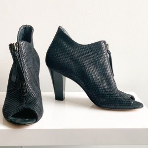 PAUL GREEN NWOT Black Suede PeepToe Booties SZ:9.5